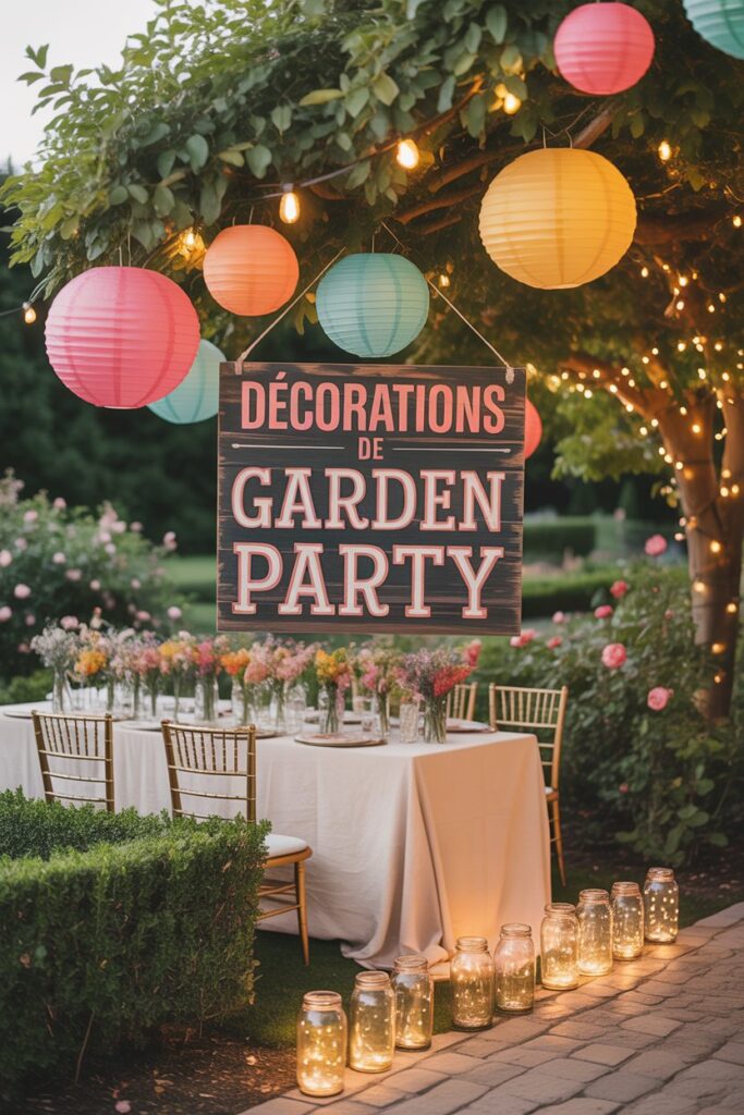 Décorations de Garden Party