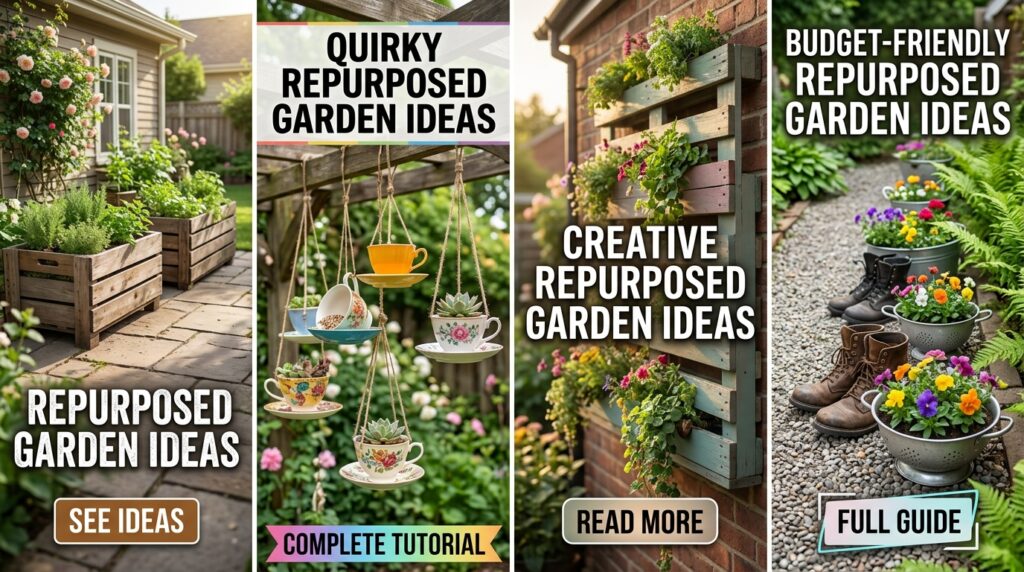 Repurposed Items for Garden